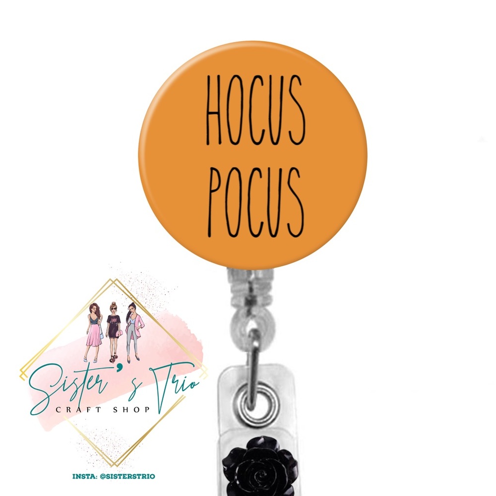 Hocus Pocus Rae Dunn Retractable Badge Holder